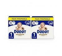 Dodot Pañales Sensitive Talla 1 (2-5 kg), Pack Doble 336 Unidades (2x168) - Protección Suave para Recién Nacido, Absorción Instantánea, Indicador de Humedad, Sin Perfume