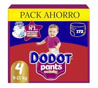 Dodot Pants Activity Pañales Braguita, Talla 4, 9-15 kg, 172 Unidades, Ajuste 360 Anti-Fugas, Extra Suave, Pack Ahorro