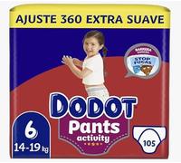 Dodot Pants Activity, Pañales Braguita Talla 6, 14-19 kg, 105 Unidades, Ultra Absorbentes con Barrera Anti-Fugas