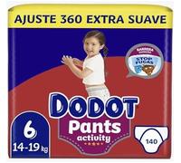 Dodot Pants Activity, Pañales Braguita Talla 6, 14-19 kg, 140 Unidades, Ultra Absorbentes con Barrera Anti-Fugas