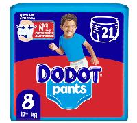 Dodot Pants Pañal-Braguita Talla 8, 21 Pañales, 17kg+, Con Ajuste 360 que ayuda a prevenir holguras y fugas