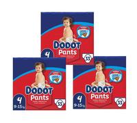 DODOT Pants Talla 4 con 33 uds. 9 - 15kg PACK Ahorro 33 uds X3 Total 99 Pañales【ROUA】