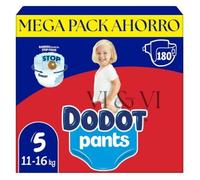 Dodot Pants Talla 5 (11-16 kg) - Mega Pack 180 Pañales Braguita | Ajuste 360°, Fácil de Poner y Quitar, Máxima Absorción