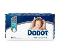 Dodot PRO Sensitive Pañales Recién Nacido Talla 0 (hasta 3 kg), 76 Unidades - Máxima Protección de la Piel con Bálsamo Hidratante, Capa Absorbente Suave, Recorte Umbilical e Indicador de Humedad