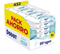 Dodot Pure Aqua Baby Wipes, 432 Wipes (9 Packs of 48 Units), Helps Restore the Natural PH of the Skin, 99% Water, Plastic Free (Packing may vary)