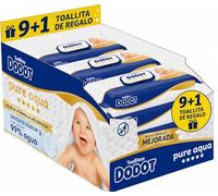Dodot Pure Aqua Toallitas Bebé 9+1 Paquetes | 432 + 48 Toallitas GRATIS (480 Total) | Nueva Fórmula Mejorada | 99% Agua | Para Recién Nacidos y Piel Sensible