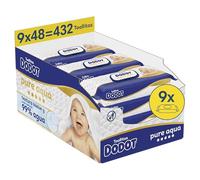 Dodot Pure Aqua Touch Toallitas Para Bebé 9 Paquetes De 48 Unidades = 432 Toallitas, Textura Suave & Loción Con 99% De Agua