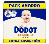 Dodot Sensitive Extra Pañal Bebé, Tallas 3+,4+,5+,6+ Pack mensual