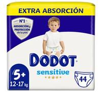 DODOT Sensitive - Pañales, 11 A 16 Kg, Blanco, Talla 5+, Vanilla, 44 Unidad