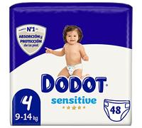 DODOT Sensitive - Pañales, 9 A 14 Kg, Blanco, Talla 4, Vanilla, 48 Unidad