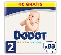 DODOT Sensitive Pañales, Blanco, Talla 2 (4-8 Kg), 92 Unidades