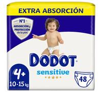 Dodot Sensitive Talla 4+, 48 Pañales Para Bebé, 9kg-15kg