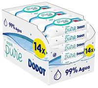 Dodot Toallitas Aqua Pure para Bebé, 99% Agua, 672 Toallitas, 14 Paquetes (14 x 48) de Toallitas para Bebé