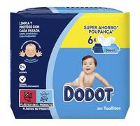 Dodot Toallitas Bebé Seco para Bebé, 384 toallitas, recupera el pH de la piel del bebé (6 Paquetes de 64)