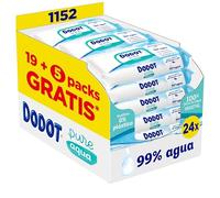 Dodot Toallitas Pure Aqua Para Bebé,1152 Toallitas (24 Packs de 48 Unidades),Ayuda A Restaurar El PH Natural De La Piel, 99% Agua, Sin plástico