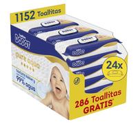 Dodot Toallitas Pure Aqua Para Bebé,1152 Toallitas (24 Packs de 48 Unidades),Ayuda A Restaurar El PH Natural De La Piel, 99% Agua, Sin plástico
