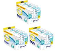 Dodot Toallitas Pure Aqua Para Bebé, 432 Toallitas (9 Packs de 48 Unidades), Ayuda A Restaurar El PH Natural De La Piel, 99% Agua, Sin plástico (Paquete de 3)
