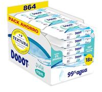 Dodot Toallitas Pure Aqua Para Bebé, 432 Toallitas (9 Packs de 48 Unidades) , Ayuda A Restaurar El PH Natural De La Piel, 99% Agua, Sin plástico (Paquete de 2)