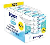 Dodot Toallitas Pure Aqua Para Bebé, 576 Toallitas - 12 Packs de 48 Unidades. Toallitas 99% Agua, Sin plástico. Ayuda A Restaurar El PH Natural De La Piel