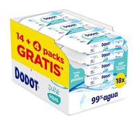 Dodot Toallitas Pure Aqua Para Bebé, 864 Toallitas (18 Packs de 48 Unidades), Ayuda A Restaurar El PH Natural De La Piel, 99% Agua, Sin plástico