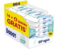 Dodot Toallitas para bebé 99% agua, ayuda a restaurar el pH y sin plástico, 864 toallitas (18x48)