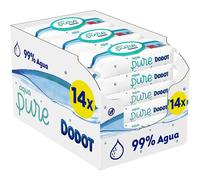 Dodot Toallitas Pure Aqua para Bebé, 99% Agua, 672 Toallitas, 14 Paquetes (14 x 48) de Toallitas para Bebé (formato de duplo)