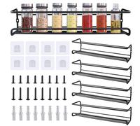 DoDuo Especieros para Cocina, 4 Piezas Organizador Especias Pared Estantes Cocina Sin Taladrar Especieros Para Cocina Armarios Baño y Hogar - 29×6,6×6,4cm Negro