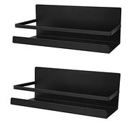 DoDuo - Estantería para frigorífico, 2 piezas, estante de especias magnético, estante de refrigerador magnético, organizador de refrigerador, ahorro de espacio para la cocina, color negro