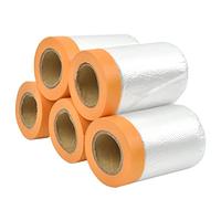 DODUOS 5 Rollo Cinta de Pintar, 55cm*20M Transparente Película de Plástico Resistente al Agua y al Polvo para decorar y cubrir Muebles Película de Enmascarar con Cinta