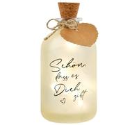DODUOS Botella con Luz LED con Texto en Alemán Schön, Dass es Dich gibt, Botella de Luces LED con Texto, Luces de Corcho, Iluminación LED para DIY Fiesta de Navidad - Con Batería