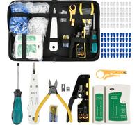 DODUOS Pinza Crimpatrice RJ45, RJ45 Crimping Kit per Cat5 Cat6 Cat7, Pinza Crimpatrice Ethernet Professionale, Kit di Piegatura Ethernet, RJ45/RJ11/RJ12 Kit di Manutenzione della Rete