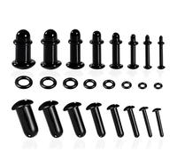 DOEARKO Juego de 16 dilatadores de oreja de cristal, tapones cómodos y modernos para piercing corporal, kit de estiramiento 14G-00G, 14g-00g 16PCS, Vidrio, No es una piedra preciosa