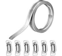 Doengdfo Abrazaderas de manguera ajustables de acero inoxidable 304, kit de abrazaderas de canal de engranaje helicoidal, para instalaciones sanitarias mecánicas y de refrigeración/automotriz