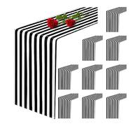 Doengdfo Juego de 10 caminos de mesa, decoración de mesa de poliéster, clásico y negro, caminos de mesa a rayas, modernos, elegantes