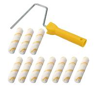 Doengdfo Juego de 11 cepillos de 6 rodillos de espuma para rodillo de pintura, cubiertas para rodillo de pintura para el hogar