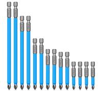 Doengdfo Juego de 14 puntas magnéticas antideslizantes para destornillador de , juego de puntas hexagonales de 1/4