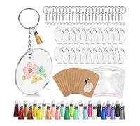 Doengdfo Juego de 144 llaveros acrílicos para llaves de vinilo, con acrílico en