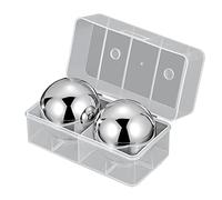Doengdfo Juego de 2 cubitos de hielo de acero inoxidable con forma de cubo de hielo de congelación rápida para whisky, utensilios de cocina redondos para bar