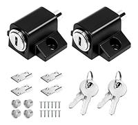 Doengdfo Juego de 2 piezas de acero inoxidable de aleación de aluminio para ventana, antirrobo, seguridad infantil, negro