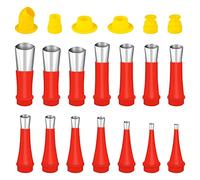 Doengdfo Juego de 20 boquillas de sellado reutilizables de acero inoxidable y silicona