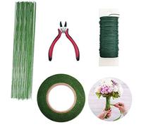 Doengdfo Kit de herramientas para arreglos florales, envoltura de tallo verde, alambre de flores para ramo de flores, envoltura de , floristería