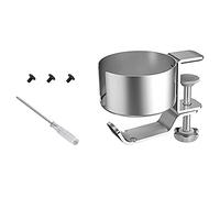 Doengdfo Soporte para vasos de mesa 2 en 1 con gancho para auriculares, soporte para vasos a prueba de fugas para de café de escritorio/botella/auriculares - Plata