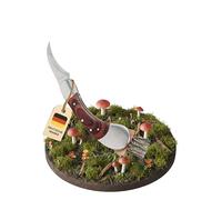 Dönges Cuchillo de setas con cepillo, plegable, incluye bolsa, regalo para coleccionistas de setas para coleccionar setas al aire libre, cuchillo de esponja de alta calidad fabricado en acero