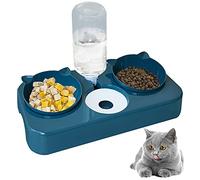 doepeBAE Cuen Comedero Perros Gatti Mascotas 3in1 Automatica Gato con Bebedero Automatici Inclinación Comedero Tazón Alimentación Gatos Perros para Gatos Cachorros(Azul)