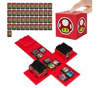 doepeBAE Estuche de Juegos para Nintendo Switch, Capacidad Extra Grande Switch Funda de Juegos, 41 Ranuras Switch Estuche Tarjetas, Pulse para Desplegar Switch Porta Cartuchos (Rojo Hongo)