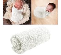 DOERDO - Envoltura larga ondulada para bebé recién nacido, envoltura de fotografía para recién nacidos, accesorios para fotos de bebé, color blanco