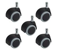 Dörner + Helmer 450022 Juego (5 Unidades). Ruedas Dobles para Silla giratoria, 50 mm, sin Dejar Rastro, Capacidad de Carga de 40 kg, Multicolor