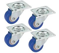Dörner + Helmer 450126 - Juego de 4 ruedas giratorias y tornillos (30 x 14 mm, poliuretano azul, capacidad de carga 20 kg/rollo), varios colores