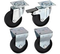 Dörner + Helmer 450220 Classic - Juego de rodillos para muebles (1 rodillo giratorio con tope total, 2 rodillos de carga de 60 kg/rollo, 75 x 24 mm), varios colores