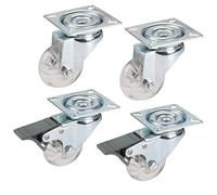 Dörner + Helmer 450551 Set Design-Juego de 2 Ruedas giratorias con Tope Total (50 x 20 mm, Capacidad de Carga 40 kg/Rollo), Varios Colores, Multicolor